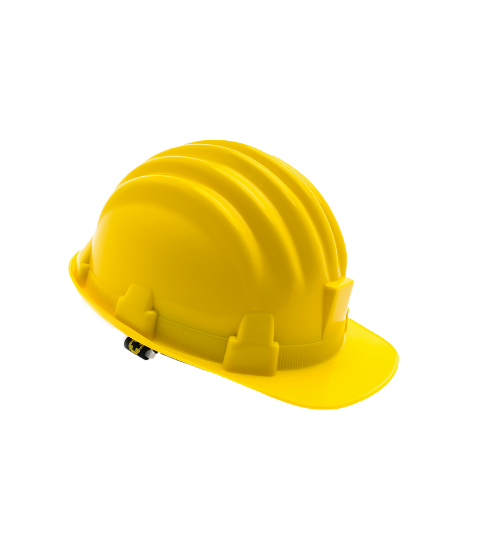 Yellow construction site helmet